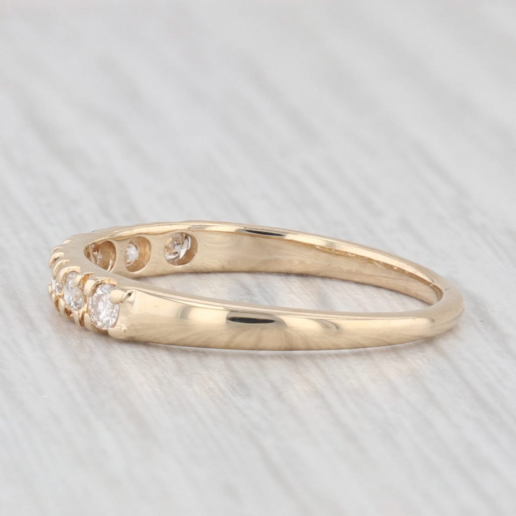 Light Gray 0.20ctw Diamond Wedding Ring 14k Yellow Gold Sz 6.25 Stackable Anniversary Band