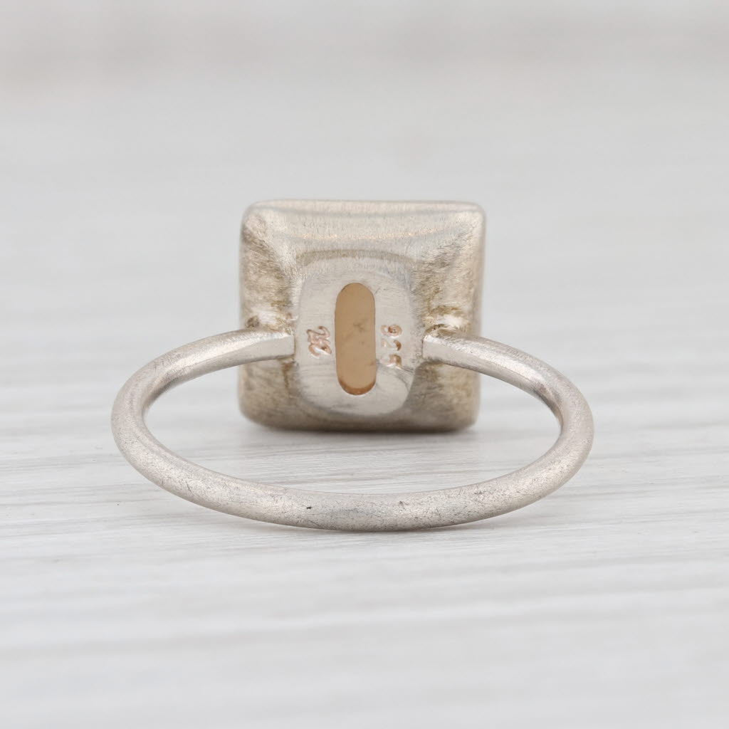 New Nina Wynn Ring Druzy White Quartz Sterling Silver Size 6.75 Statement