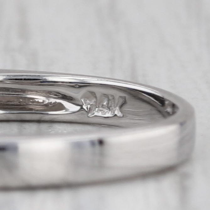 0.75ctw Blue Sapphire Ring 14k White Gold Size 4.75 Stackable Wedding Band