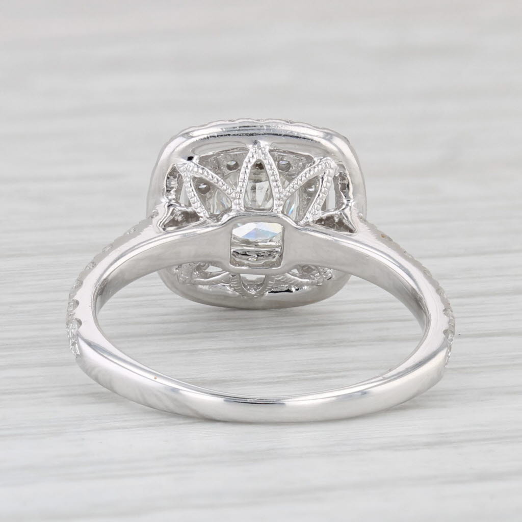 Light Gray Neil Lane 1.13ctw Diamond Halo Engagement Ring 14k White Gold Size 5.5