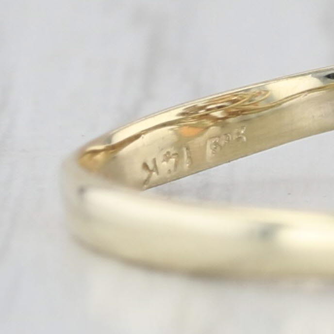 Vintage Opal Diamond Cluster Ring 14k Yellow Gold Size 5.75