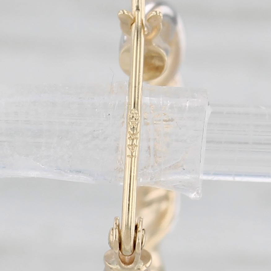 Light Gray New 2-Toned Twist Hoop Earrings 14k Yellow White Gold Snap Top Round Hoops