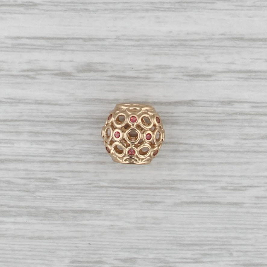 Authentic Pandora Charm Celtic Circles Pink Topaz 750811TPK 14k Gold Retired