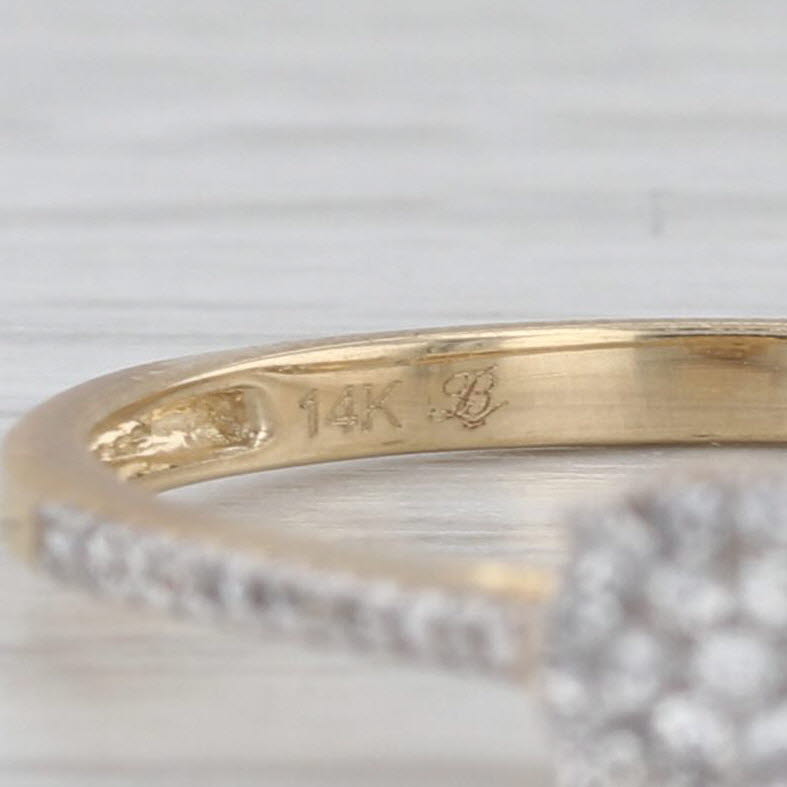 0.14ctw Diamond Cluster Engagement Ring 14k Yellow Gold Size 7.25