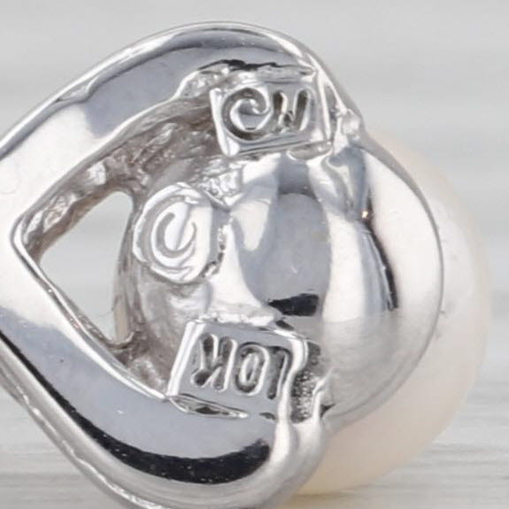 Cultured Pearl X Pendant 10k White Gold Small Drop