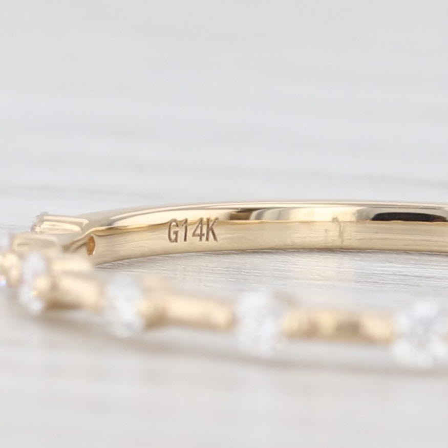Light Gray New 0.13ctw Woven Diamond Wedding Band 14k Yellow Gold Stackable Ring Size 6.75