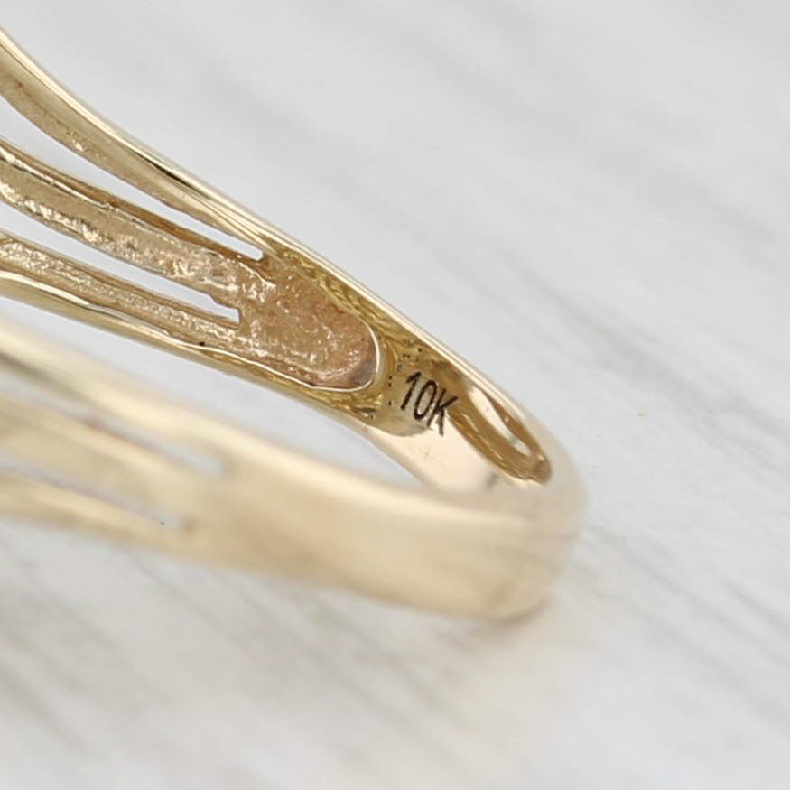 Light Gray 0.50ctw Diamond Cluster Swirl Ring 10k Yellow Gold Size 7 Cocktail