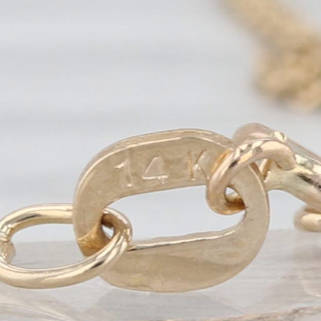 Vintage 18" Lace Station Curb Chain Necklace 14k Yellow Gold