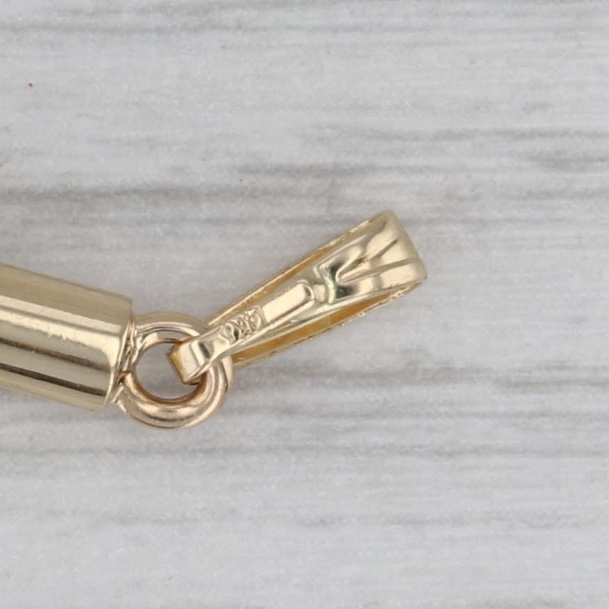 Gray Vintage Swizzle Stick Cocktail Stirrer Pendant 14k Yellow Gold Barware