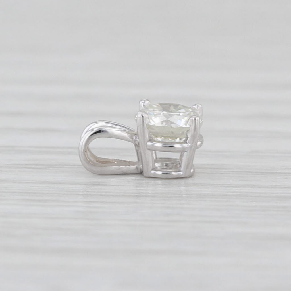 New 0.50ct Round Diamond Solitaire Pendant 14k White Gold Small Drop