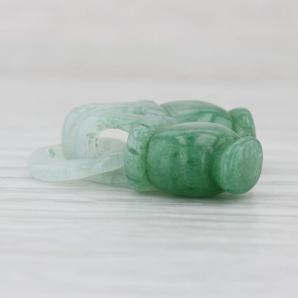 Green Jadeite Jade Carved Stone Pots Charm Pendant