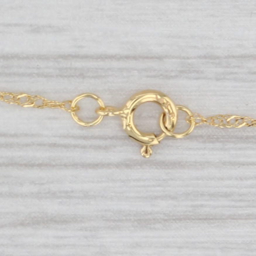 Light Gray New 0.13ctw Diamond Moving Jelly Fish Pendant Necklace 14k Yellow Gold 18"