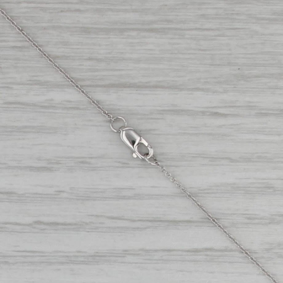 New 0.25ctw Diamond Linked Rings Necklace 14k White Gold 18" Cable Chain