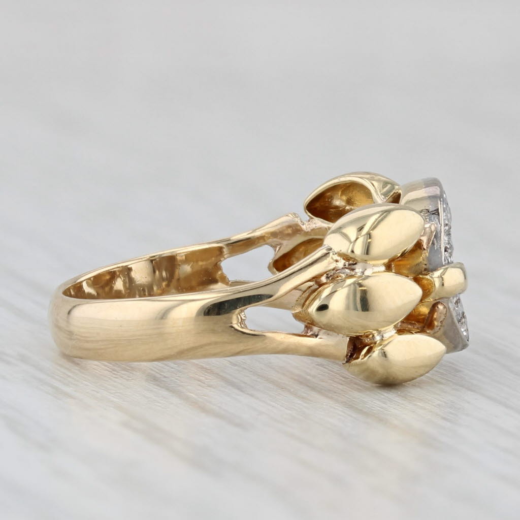 Diamond Oval Ring 18k Yellow Gold Size 6