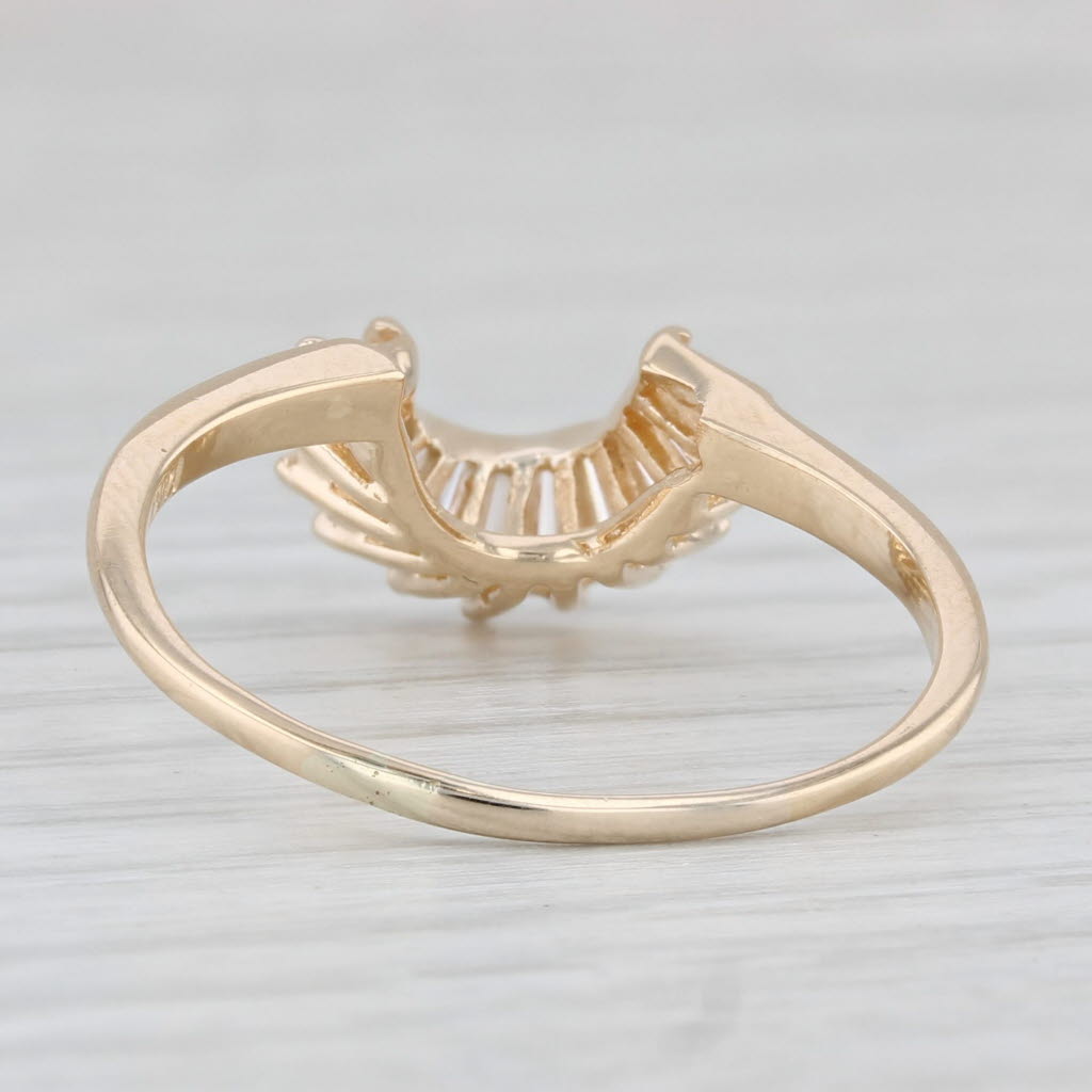 Light Gray 0.43ctw Diamond Baguette Ring Guard Enhancer 14k Yellow Gold Sz 10.25 Wedding