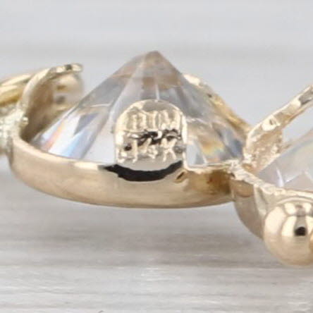 1.32ctw Cubic Zirconia Birthstone Doll Charm 14k Yellow Gold Boy Girl Pendant