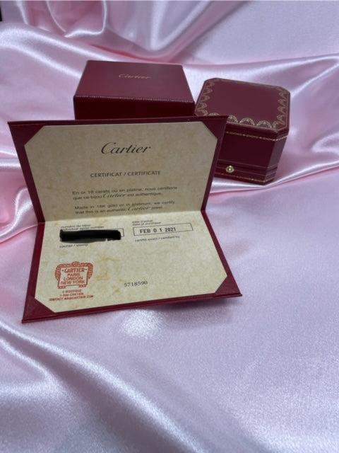 Dark Gray Cartier Mini Narrow Love Ring 18k Yellow Gold Circles Band Box Papers Size 52 6