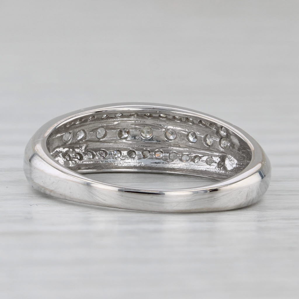 Gray 0.17ctw Diamond Wedding Band 10k White Gold Size 7 Anniversary Ring
