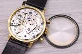 Vintage Aero Watch Neuchatel Mens 37mm Chronograph Moonphase Valjoux 7734