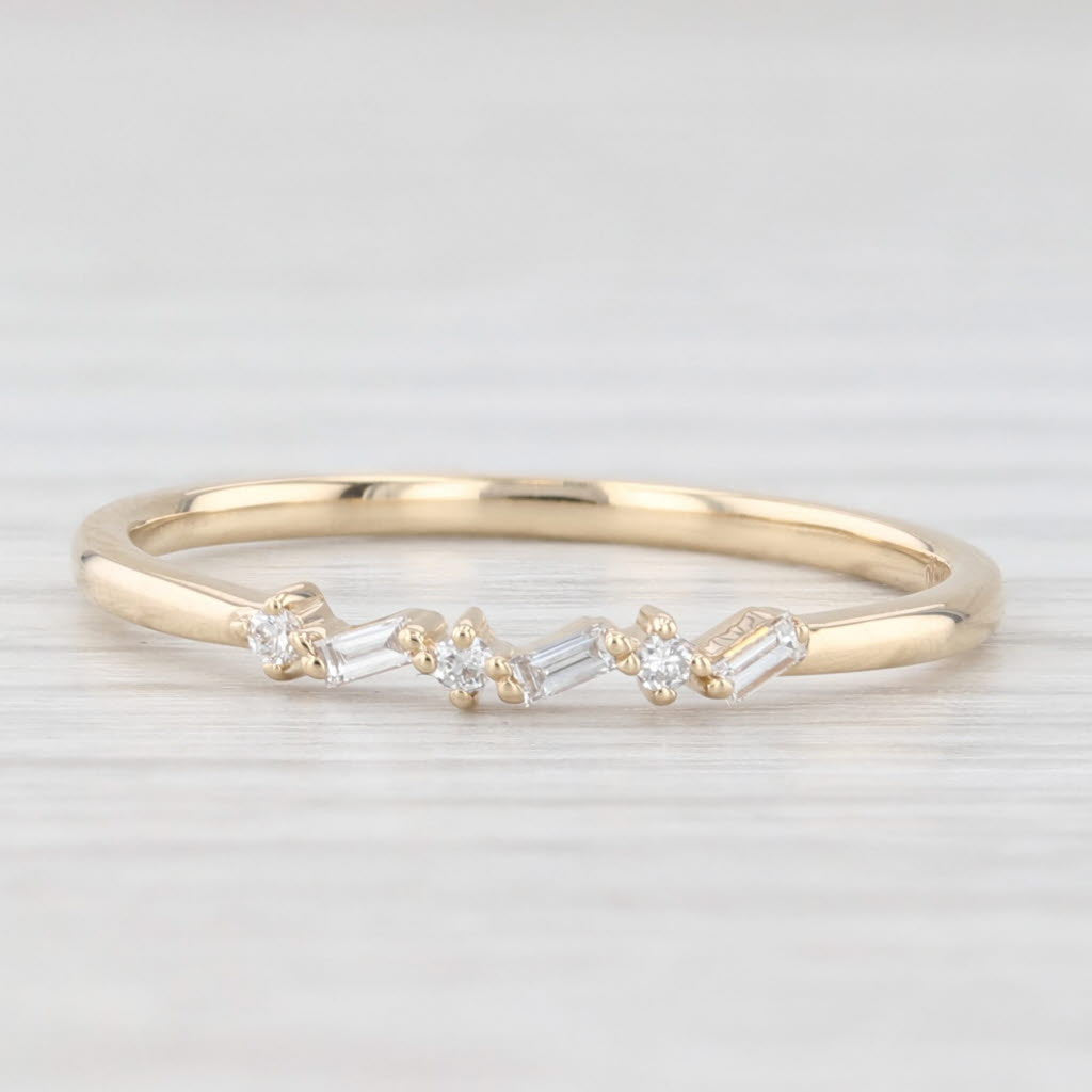 Light Gray New Diamond Wedding Band 14k Yellow Gold Stackable Anniversary Ring 6.5