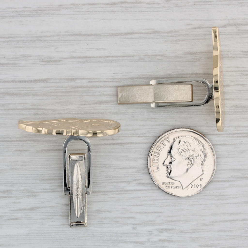 Gray Detroit Red Wings Cufflinks 14k Yellow Gold NHL Hockey