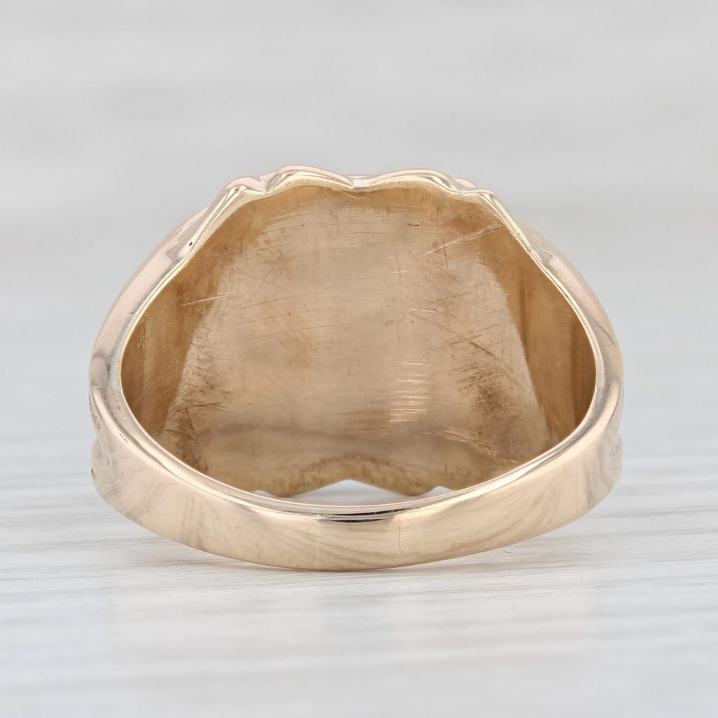 Light Gray Vintage Lab Created Blue Spinel Masonic Ring 10k Gold Square Compass Blue Lodge