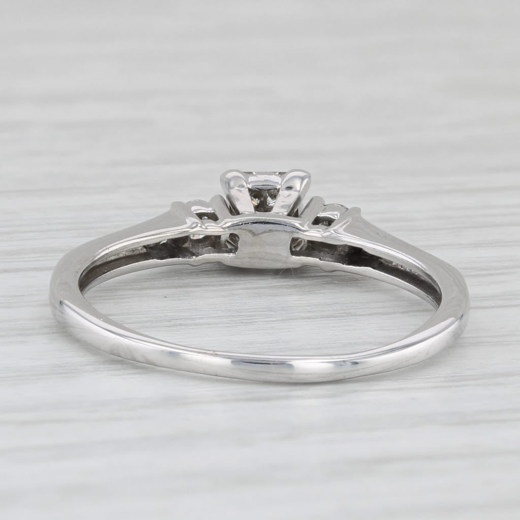 Light Gray 0.30ctw Princess Diamond Engagement Ring 10k White Gold Size 8.5