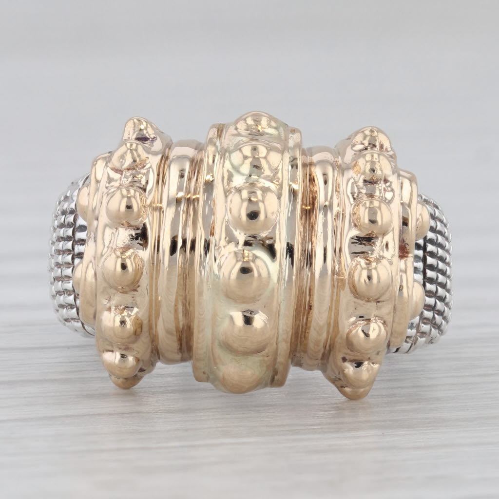 Gray Alwand Vahan 2-Toned Statement Ring 14k Yellow Gold Sterling Silver Size 5.5
