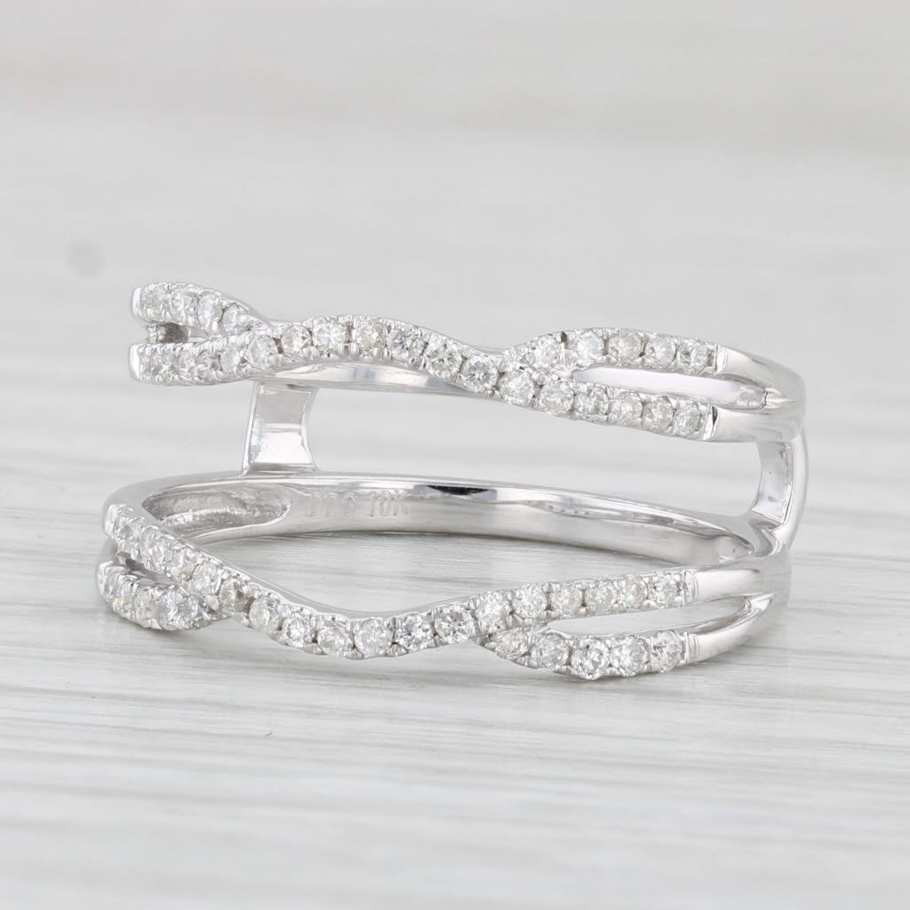 Light Gray 0.30ctw Diamond Ring Jacket Enhancer 10k White Gold Size 7-7.25 Bridal Wedding