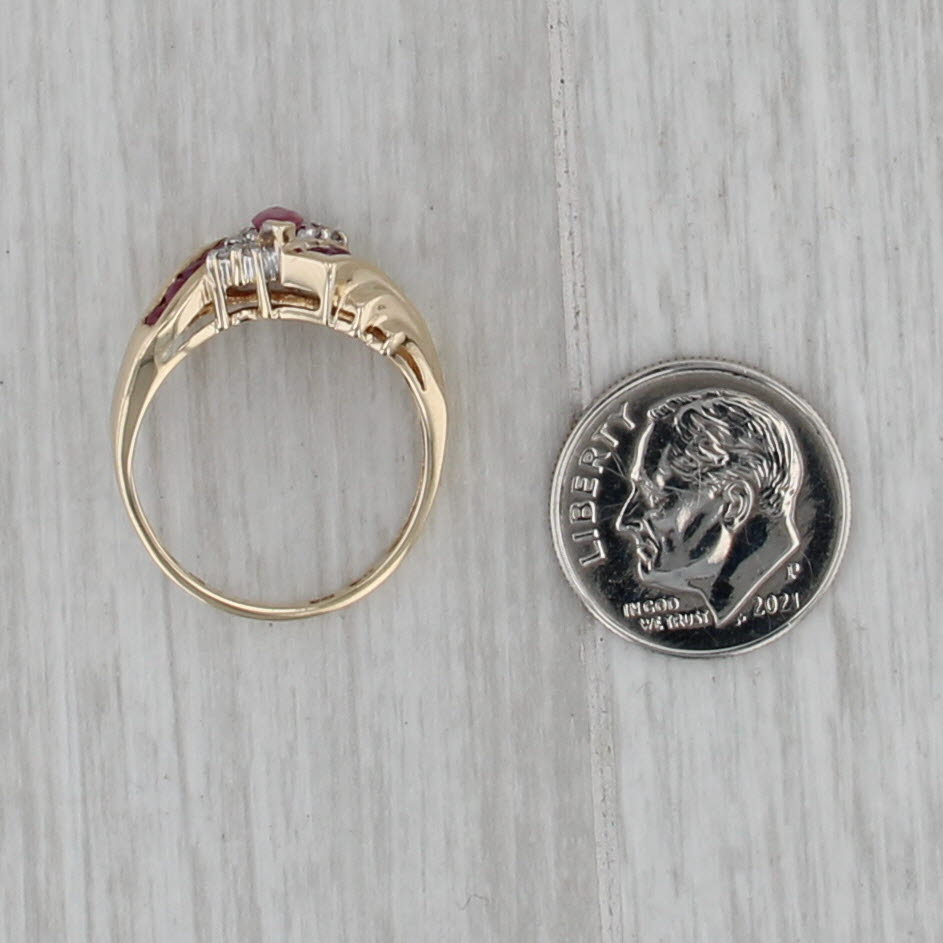 0.83ctw Ruby Diamond Halo Ring 14k Yellow Gold Size 7.25