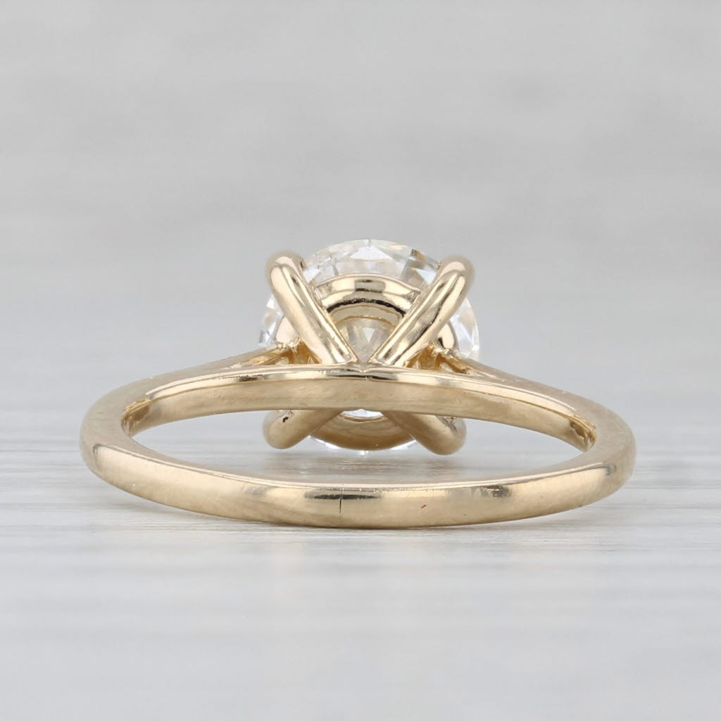 Light Gray 2ct Round Brilliant Solitaire Diamond Engagement Ring 14k Gold Size 6.25 GIA