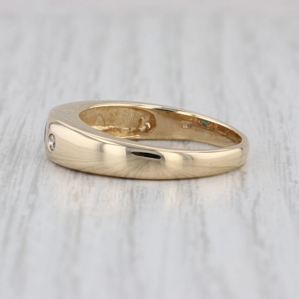 0.76ctw Blue Sapphire Diamond Ring 14k Yellow Gold Size 10.25 Wedding Band
