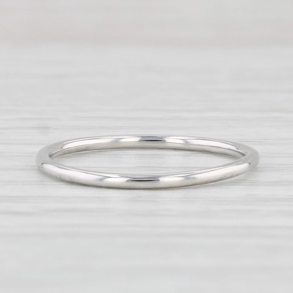 Light Gray Classic Women's Wedding Band 14k White Gold Stackable Ring Size 6