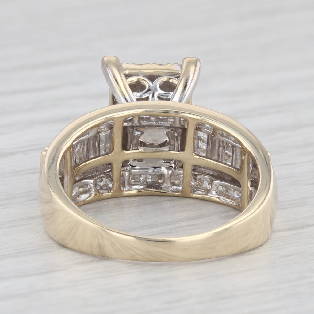 Light Gray 1.16ctw Diamond Engagement Ring 10k Gold Size 7.25 Cathedral Band