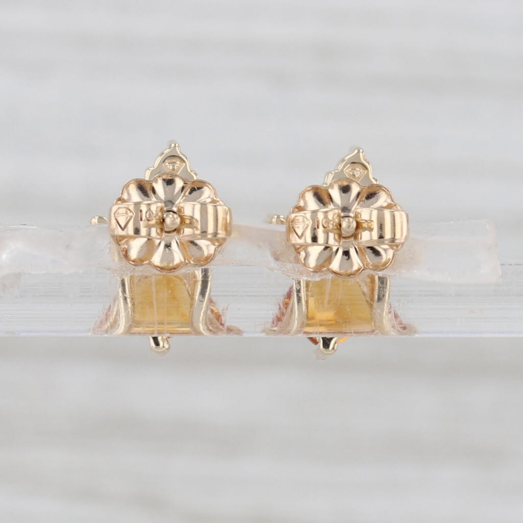 1.82ctw Citrine Diamond Stud Earrings 10k Yellow Gold Trillion Studs