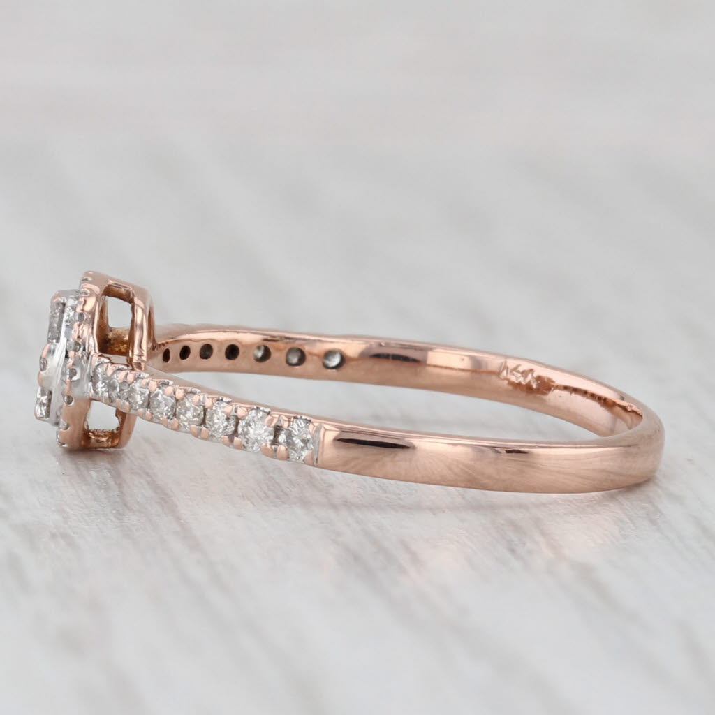 Light Gray 0.33ctw Diamond Halo Engagement Ring 14k Yellow Gold Size 8