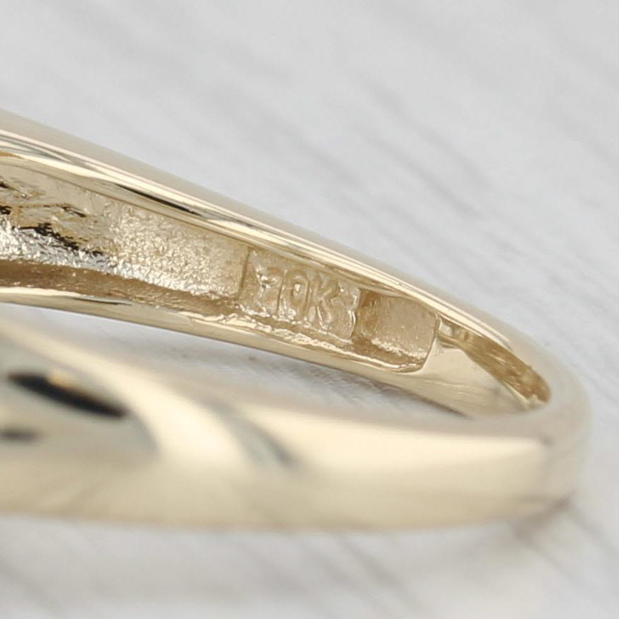 Gray 0.53ctw Round 3-Stone Diamond Bypass Ring 10k Yellow Gold Size 7
