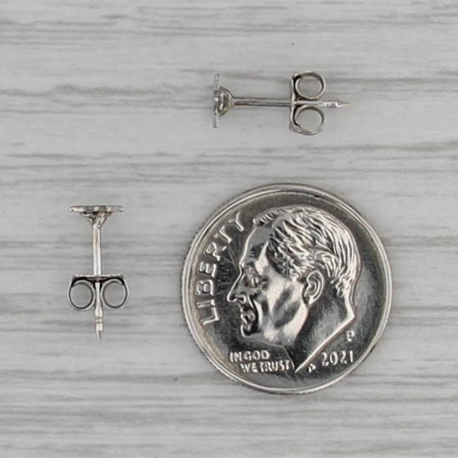 Small Cubic Zirconia Star Stud Earrings 14k White Gold Studs