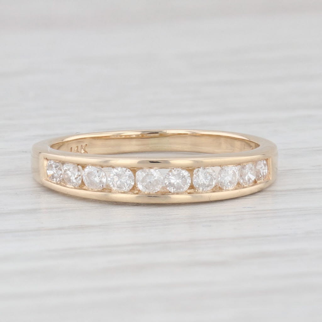 Light Gray 0.26ctw Diamond Wedding Band 14k Yellow Gold Size 5 Stackable Anniversary Ring