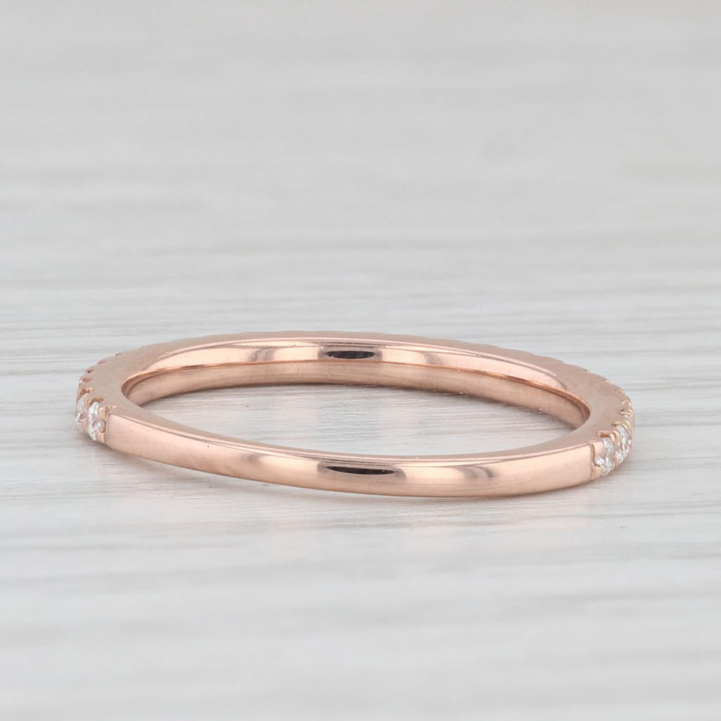 Light Gray 0.33ctw Diamond Wedding Band 14k Rose Gold Size 6.25 Stackable Anniversary