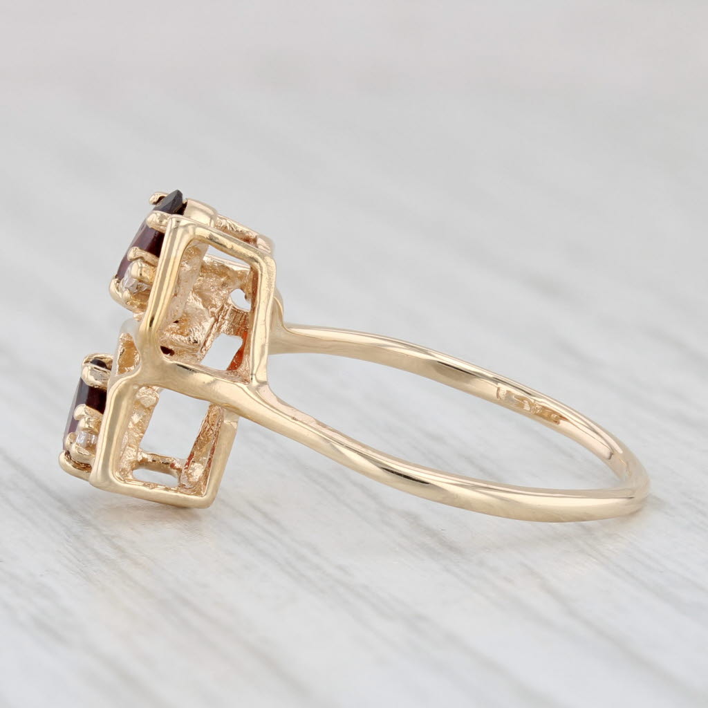 Light Gray 0.60ctw Garnet Diamond Ring 14k Yellow Gold Size 6.5