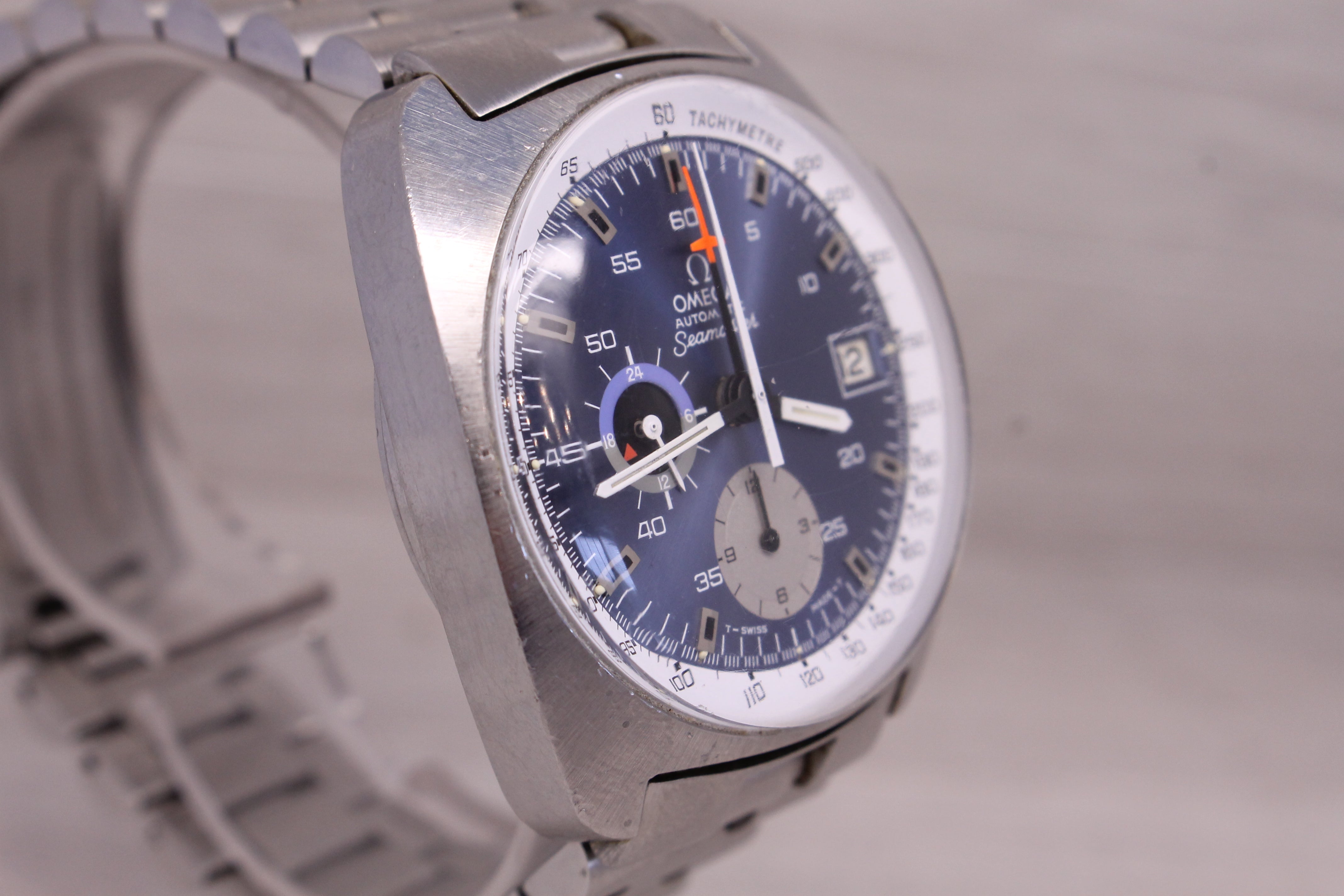 Vintage c.1970 Omega Seamaster Steel 38mm Automatic Chronograph Watch 176.007