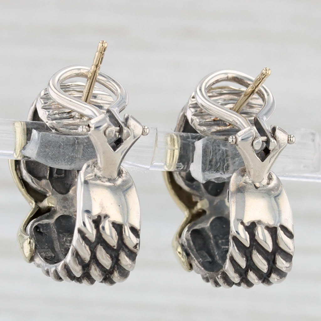 Light Gray David Yurman Cable X Drop Earrings Sterling Silver 14k 18k Gold Pierced J-Hooks