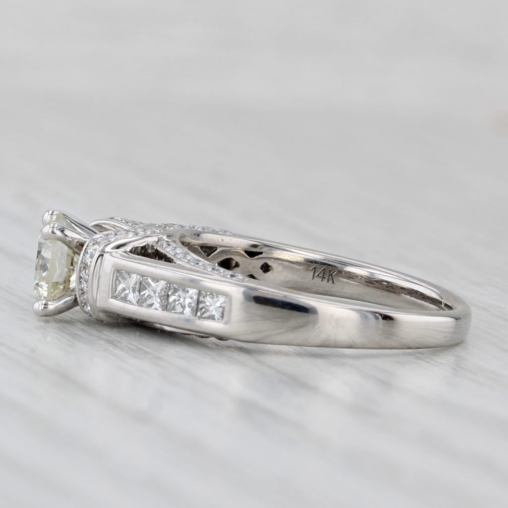Tolowsky 1.90ctw Diamond Engagement Ring 14k White Gold Size 6.75 GIA
