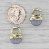 David Yurman Blue Chalcedony Earring Enhancer Charms 14k Yellow Gold