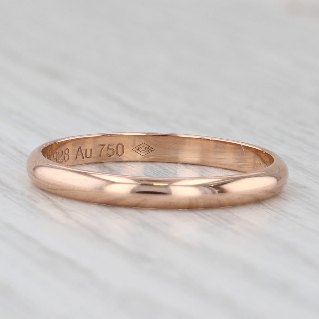 Light Gray Cartier Wedding Band 18k Rose Gold Size 8.75 Designer Ring Stackable