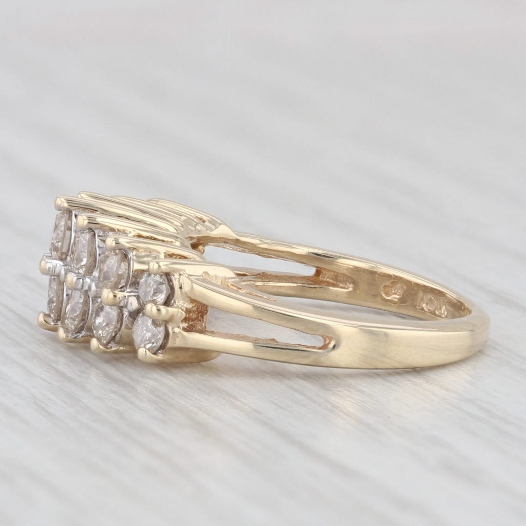 Light Gray 0.80ctw Tiered Diamond Ring 10k Yellow Gold Size 3.75 Stackable Anniversary