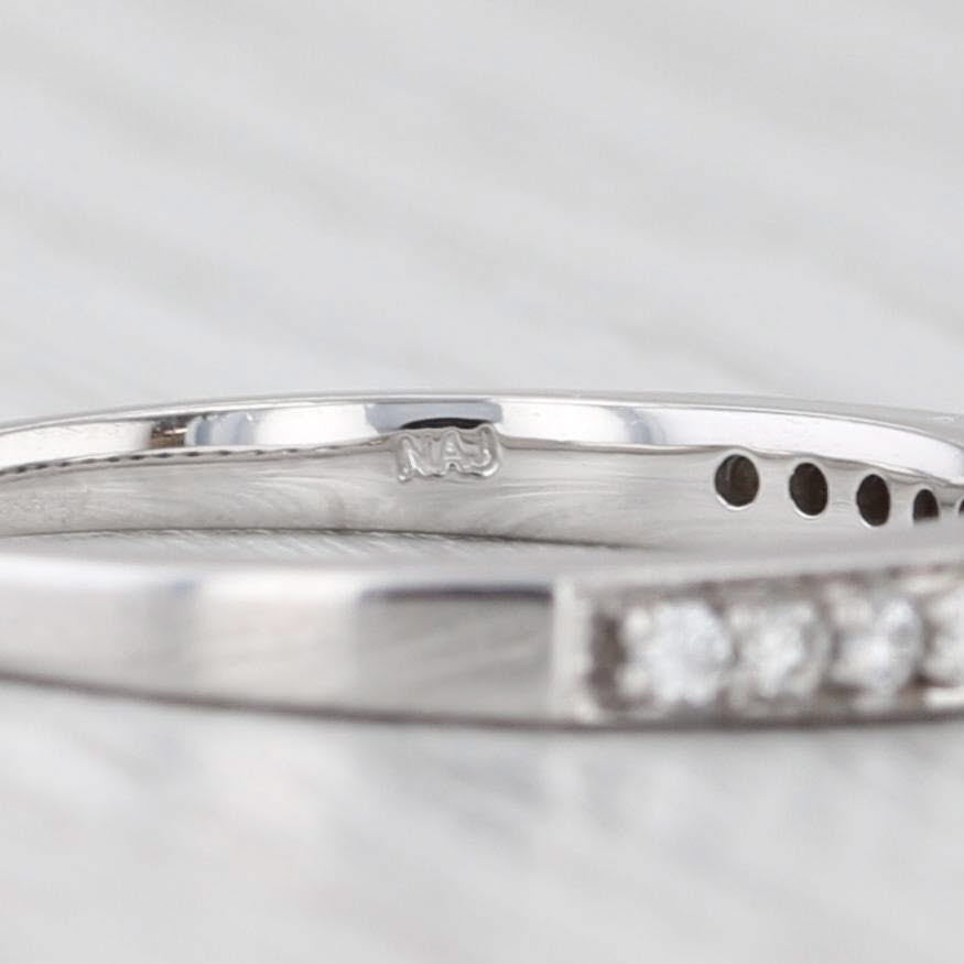 Light Gray 0.23ctw Diamond Wedding Band 14k White Gold Size 6.75 Stackable Ring