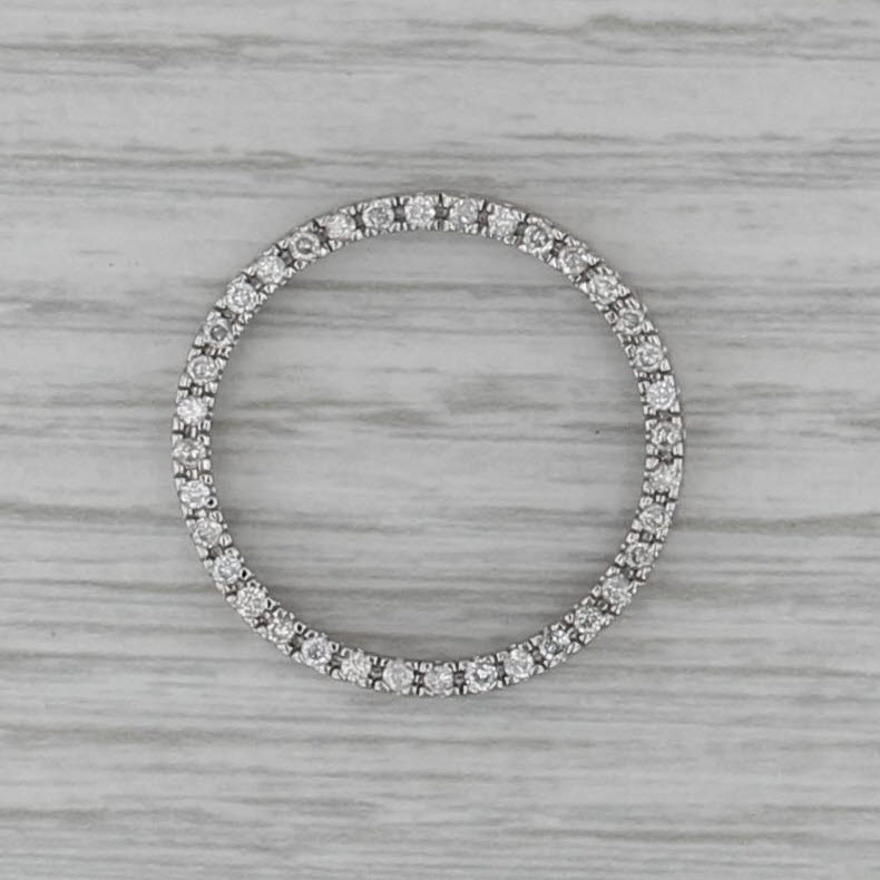 0.50ctw Diamond Eternity Circle Pendant 10k White Gold Floating Drop