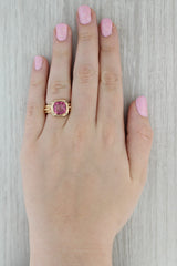 5.85ct Pink Mystic Topaz Cushion Solitaire Ring 14k Yellow Gold Size 7.25